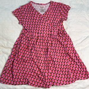 Diane Von Furstenberg X Target  Pink and Black Patterned Faux Wrap Girls Dress